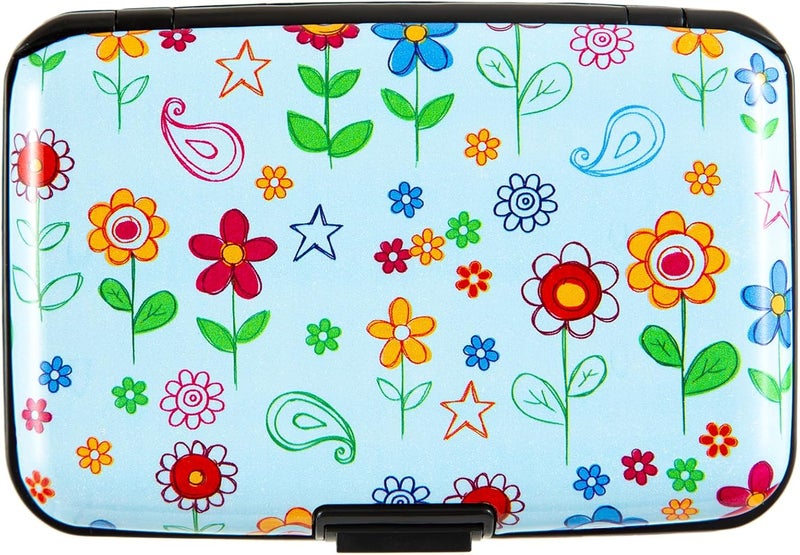 Kaabao Credit Card Holder for Women Men RFID Blocking Wallet Small Business Metal Slim Mini Aluminum Hard Case (Doodle Garden Floral) - Image 5